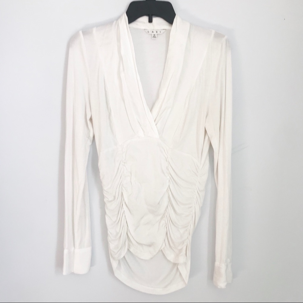 White CAbi Long Sleeve top